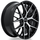 RTX Valkyrie 18x8 +38 Gloss Black Machined premium Euro wheel