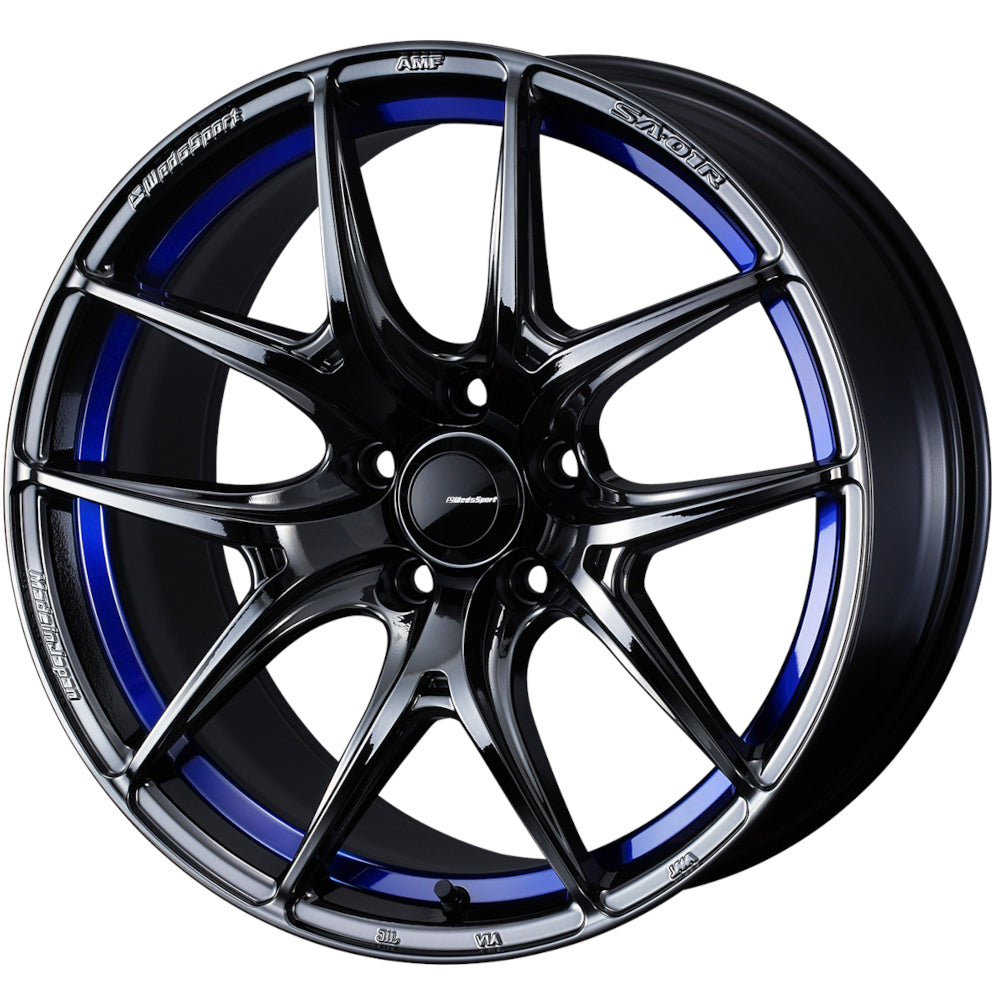 WedsSport SA-01R Black Chrome with a Blue Undercut (Blue Light Chrome II) Wheel