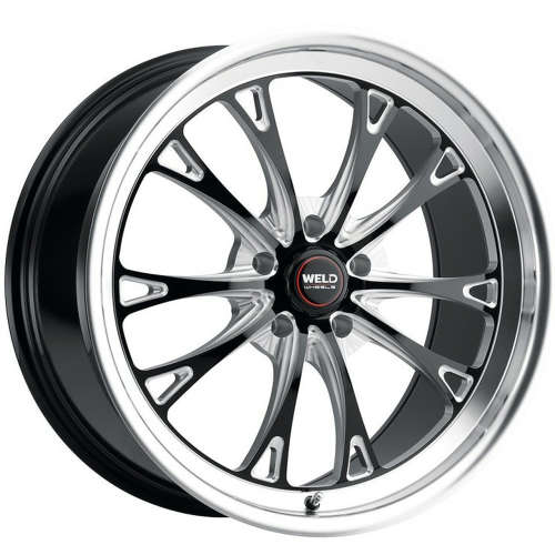 Weld Racing Belmont Drag Gloss Black with Milled Spoke Windows and a Polished Lip