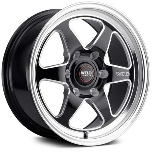 Weld Racing Ventura 6 Gloss Black with Milled Spoke Windows and Polished Outer Lip