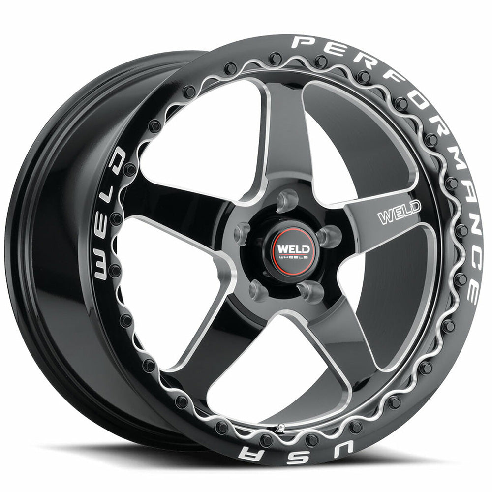 Weld Racing Ventura Beadlock Gloss Black with Milled Spoke Windows and Real Beadlock Wheel