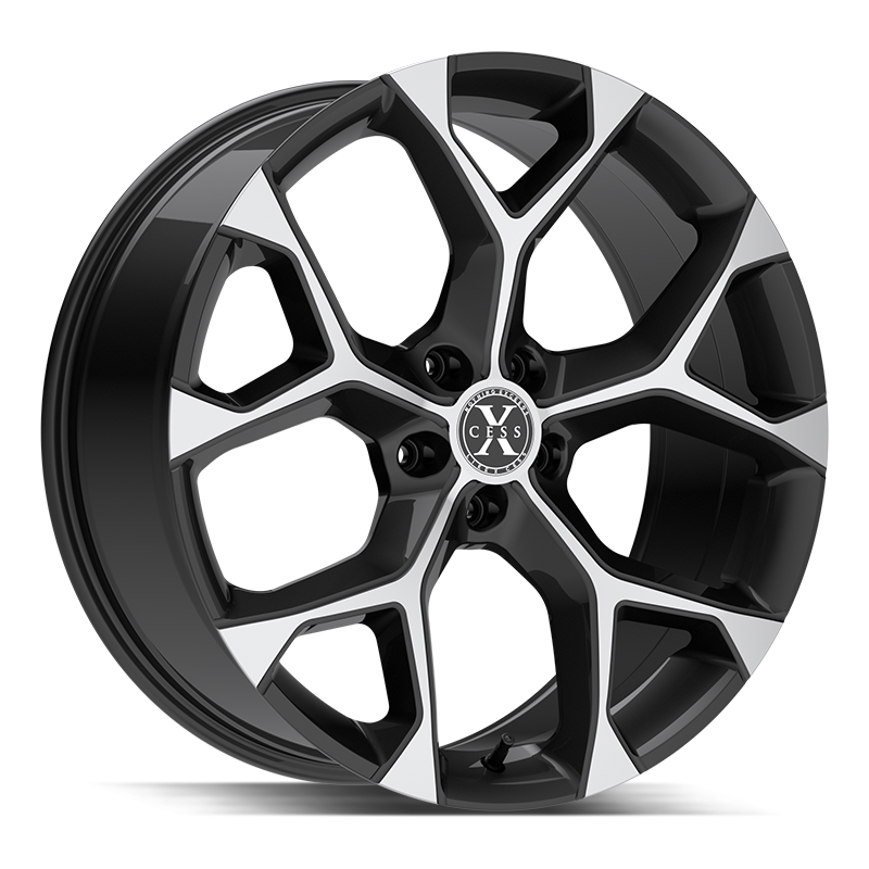 Xcess 5 Flake Black Machined wheel