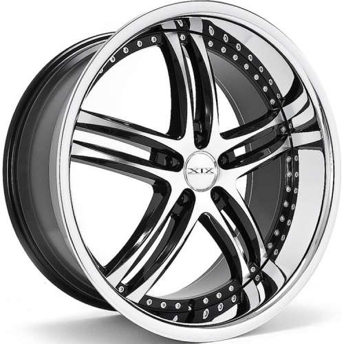 XIX X15 Black with Machined Spoke Faces and a Chrome Stainless Steel Lip