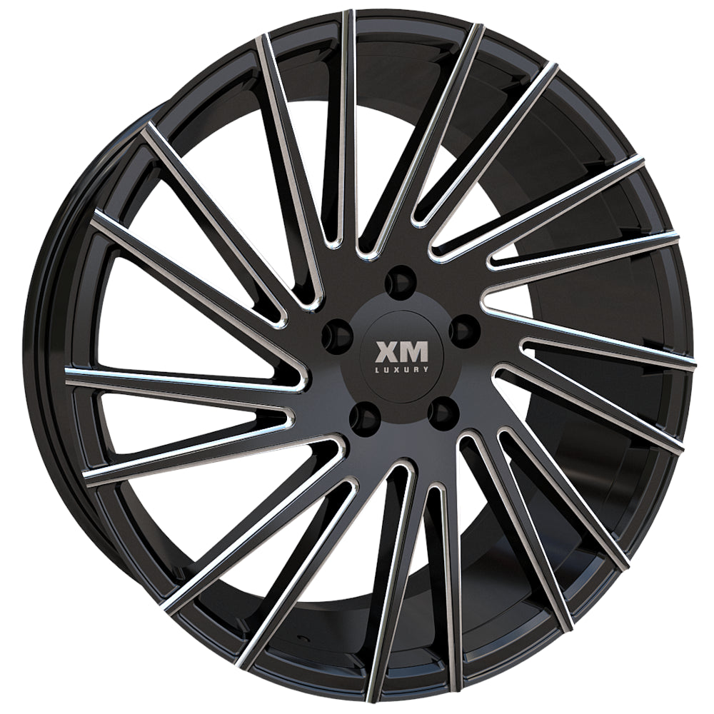 XM Street XM-609 Gloss Black with Milled Spoke Edges
