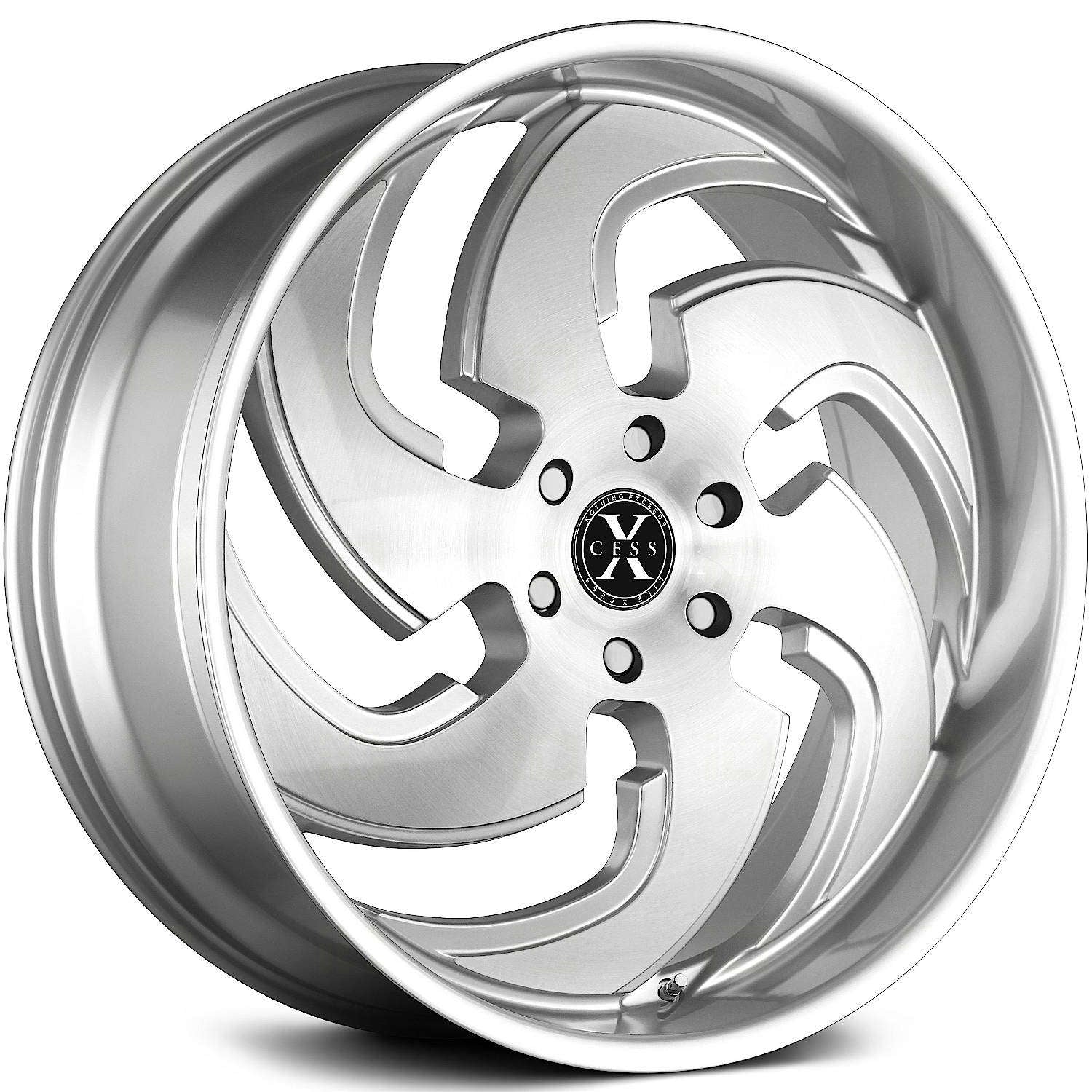 Xcess X03 Silver with Brushed Spoke Faces