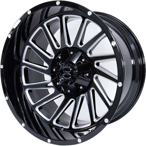 Xtreme Force Twist Gloss Black with Milled Spoke Windows