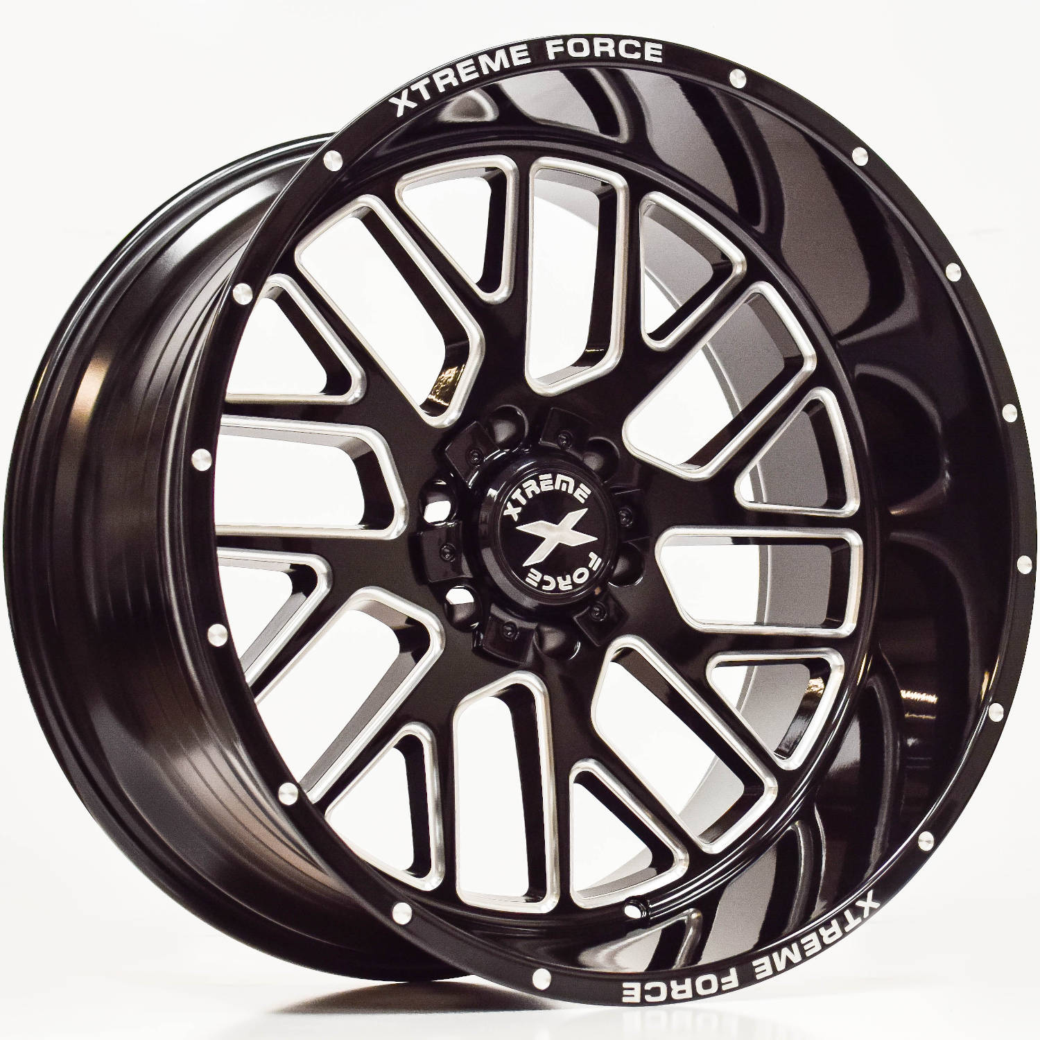 Xtreme Force XF10 Gloss Black with Milled Spoke Edges Wheel