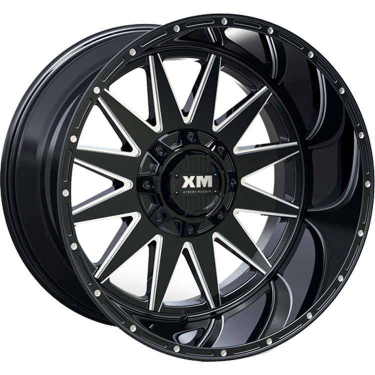 Xtreme Mudder XM-312 Gloss Black with Milled Spoke Edges