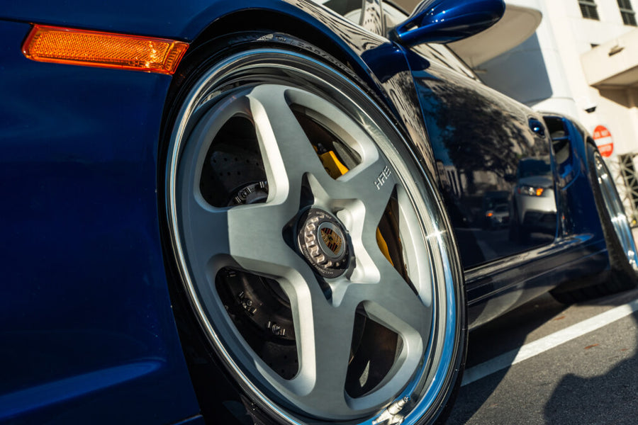 HRE 527 forged wheel on Porsche 997 Turbo S Aqua Blue Metallic