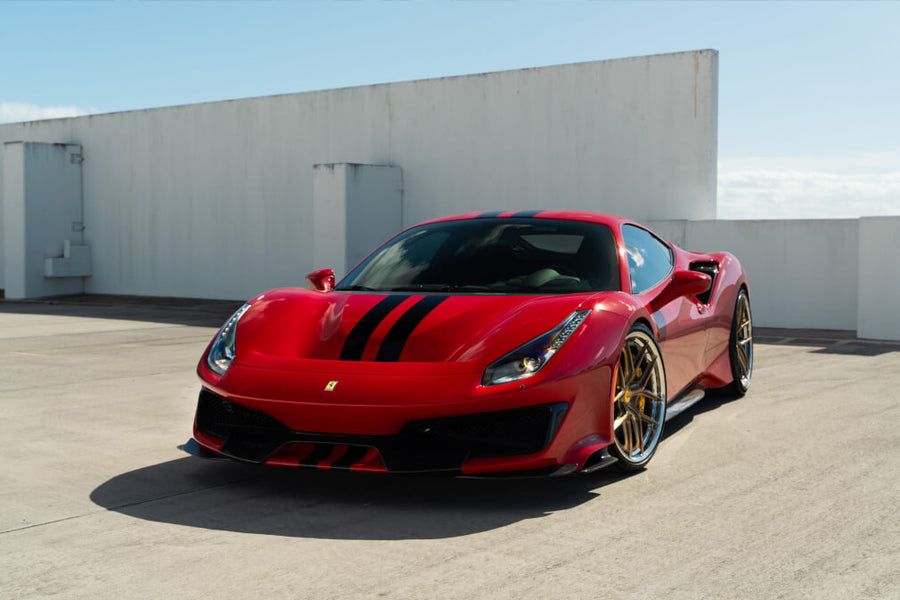 HRE S101SC forged wheel on Ferrari 488 Pista Rosso Scuderia