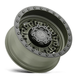 Black Rhino Abrams 17x8.5 0 Olive Drab Green with a Black Simulated Beadlock   truck wheel