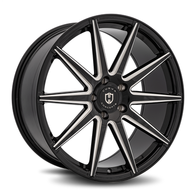 Curva C49 Gloss Black Milled wheel