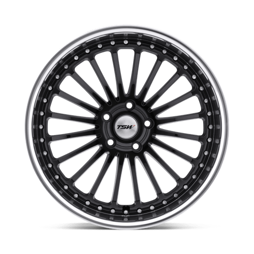 TSW SILVERSTONE 17x8 +40 Gloss Black with Mirror Cut Lip