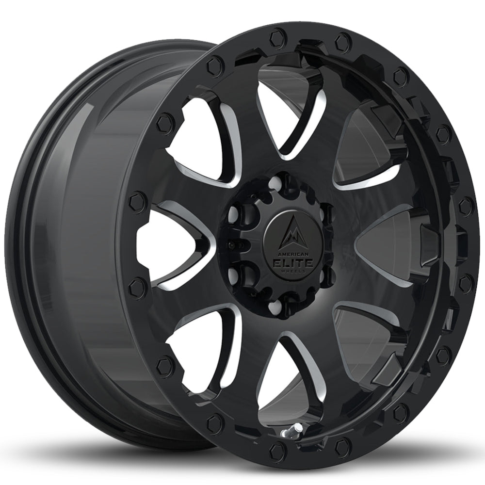 American Elite Guardian Black Milled Wheel