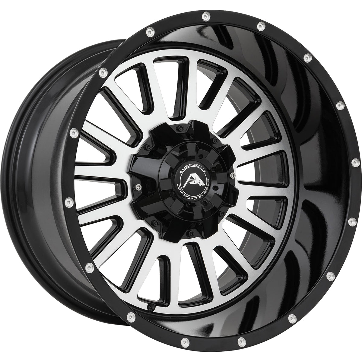 American Offroad A105 Black Machined Wheel