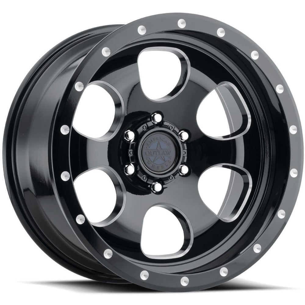 American Outlaw Gambler Black Milled Wheel