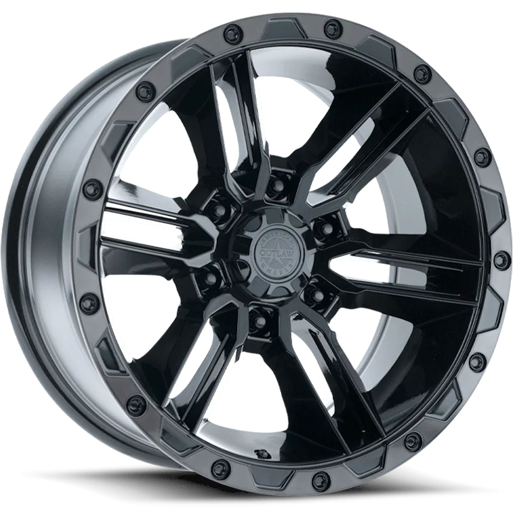 American Outlaw Railcar Black Machined Wheel