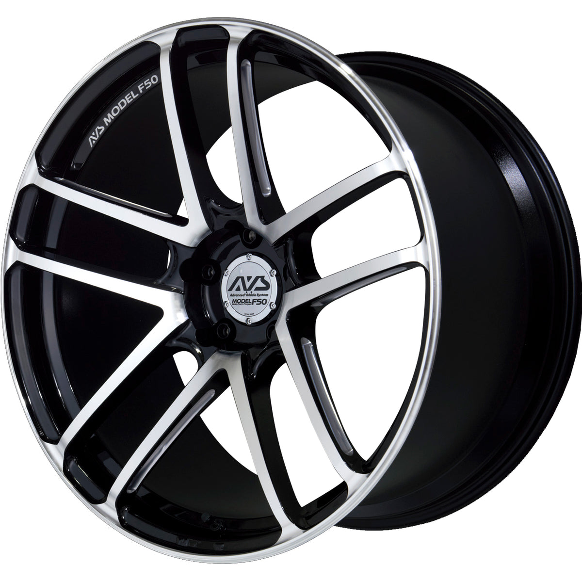 AVS Model F50 Black Machined Wheel