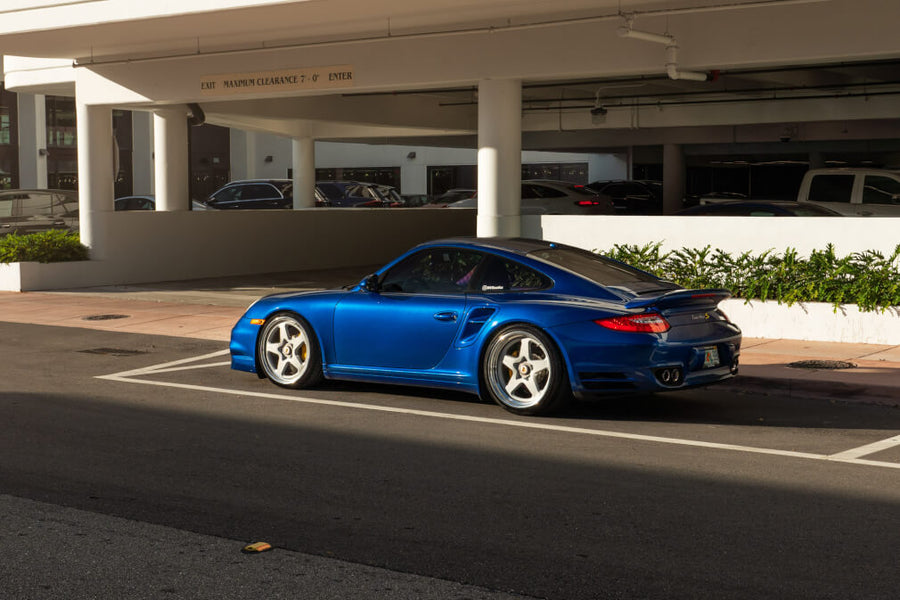 HRE 527 forged wheel on Porsche 997 Turbo S Aqua Blue Metallic
