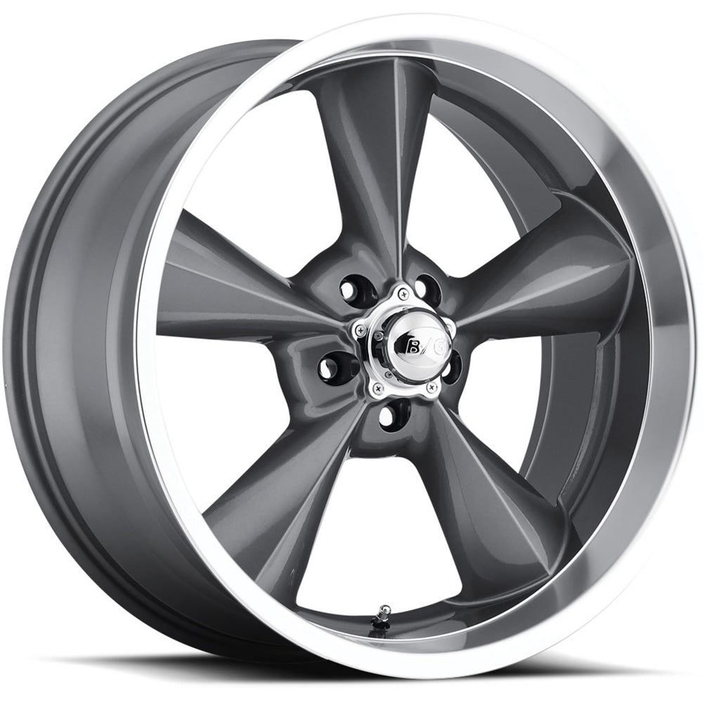 BG Rod Works Old School Gunmetal Machined Wheel