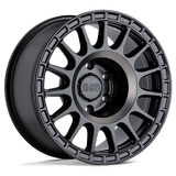Black Rhino SANDSTORM 15x7 +15mm Semi Gloss Black with Machined Dark Tint Ring