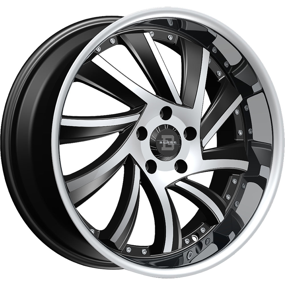 Blade Luxury Sliced Black Machined Wheel