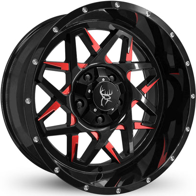 Buck Commander Caliber Black Red Milled Wheel