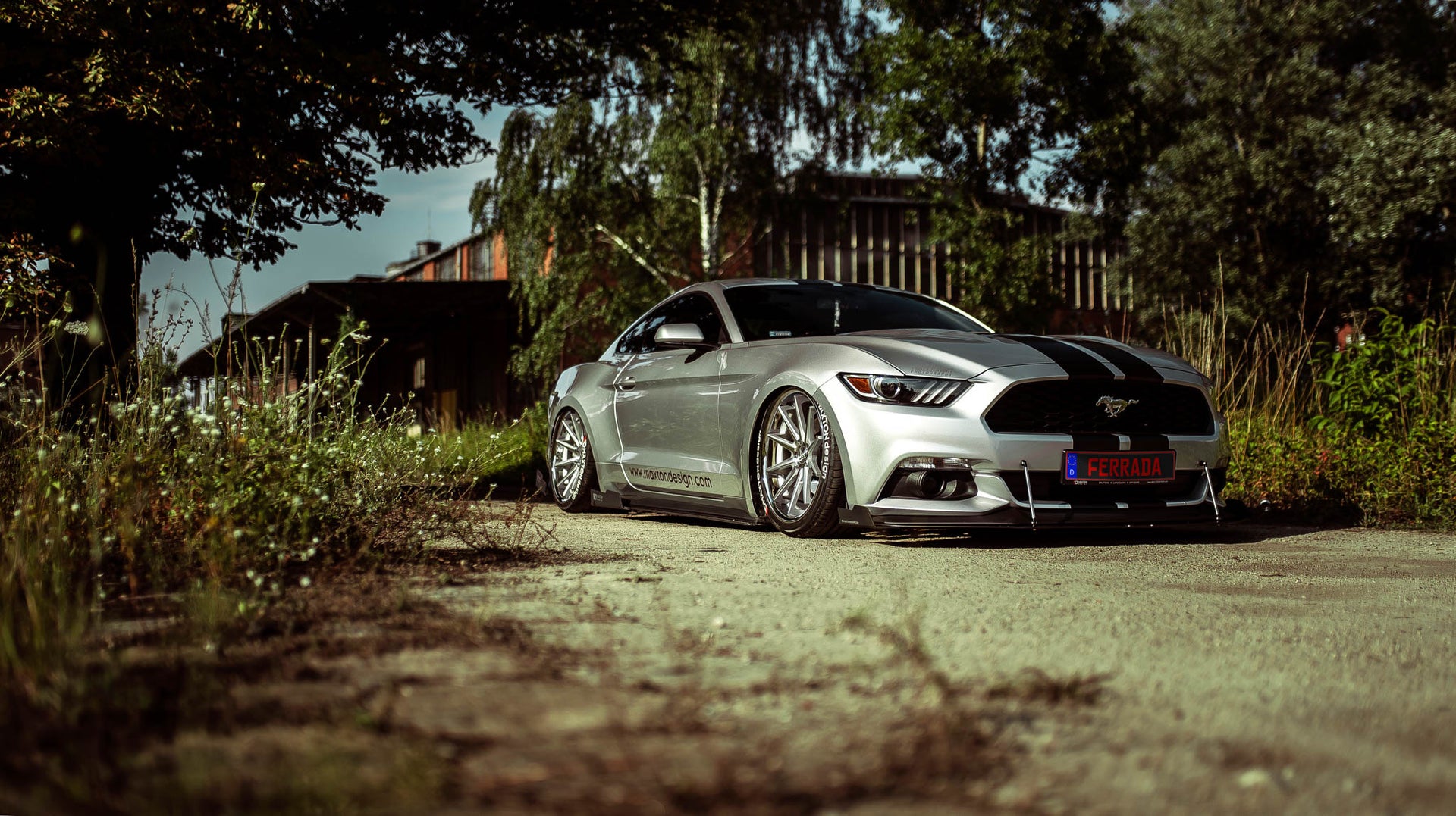 Silver Ford Mustang GT on Ferrada FR4 Machine Silver wheels