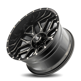 Hardrock Offroad Affliction Xposed 22x12 -44mm Gloss Black with Milled Spokes