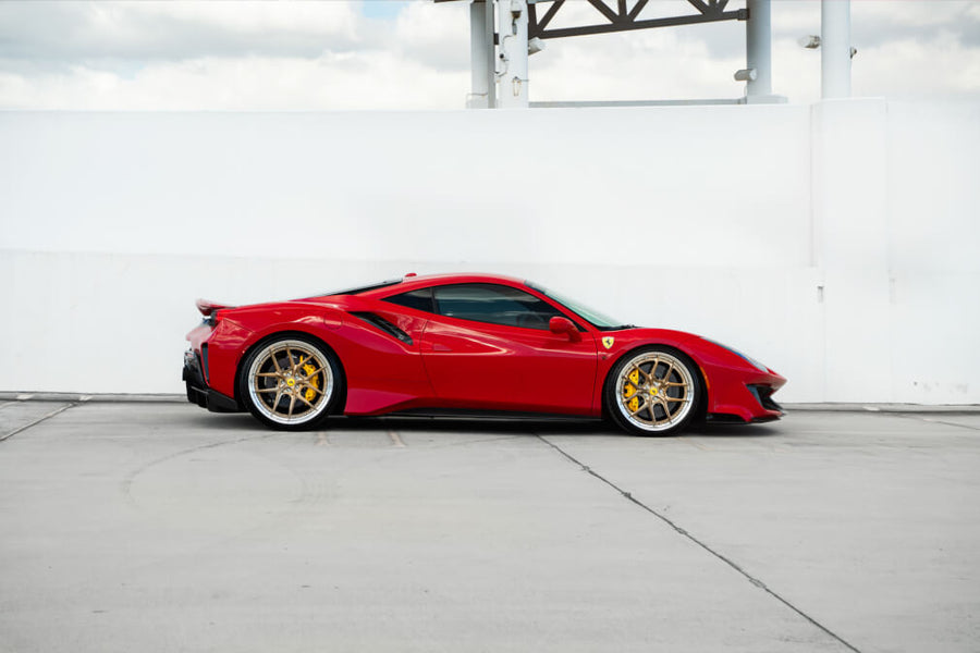 HRE S101SC forged wheel on Ferrari 488 Pista Rosso Scuderia