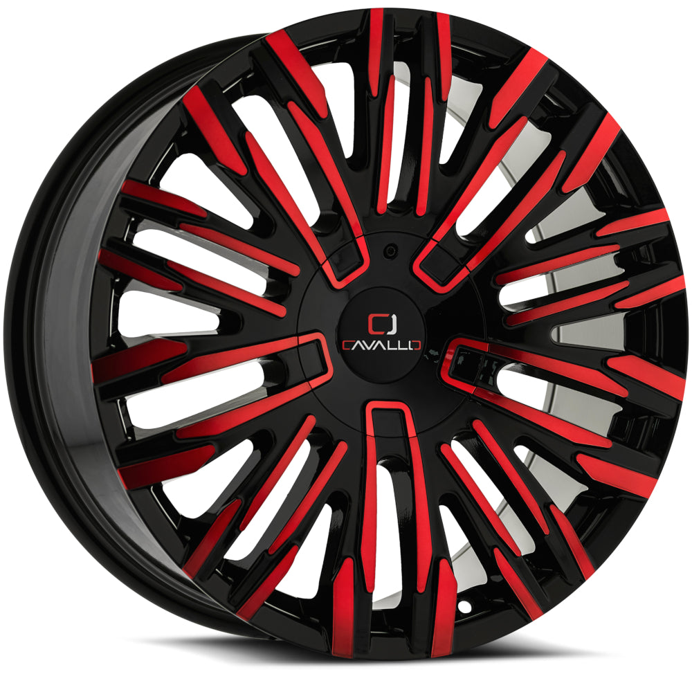 Cavallo CLV-28 Black Red Machined Wheel