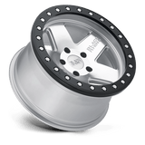 Black Rhino CRAWLER 17x8.5 0mm Silver with Mirror Face & Black Lip