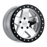 Black Rhino CRAWLER 17x8.5 0mm Silver with Mirror Face & Black Lip