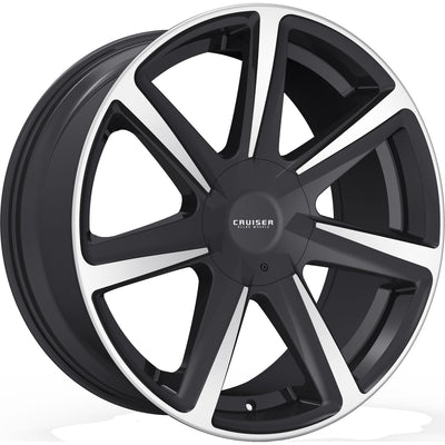 Cruiser Alloy Kinetic Black Machined Wheel