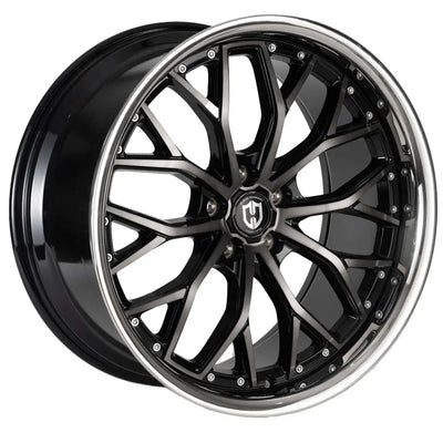 Curva CFF76 20x10 +35mm Gloss Black Machined Face Dark Tint Stainless Lip