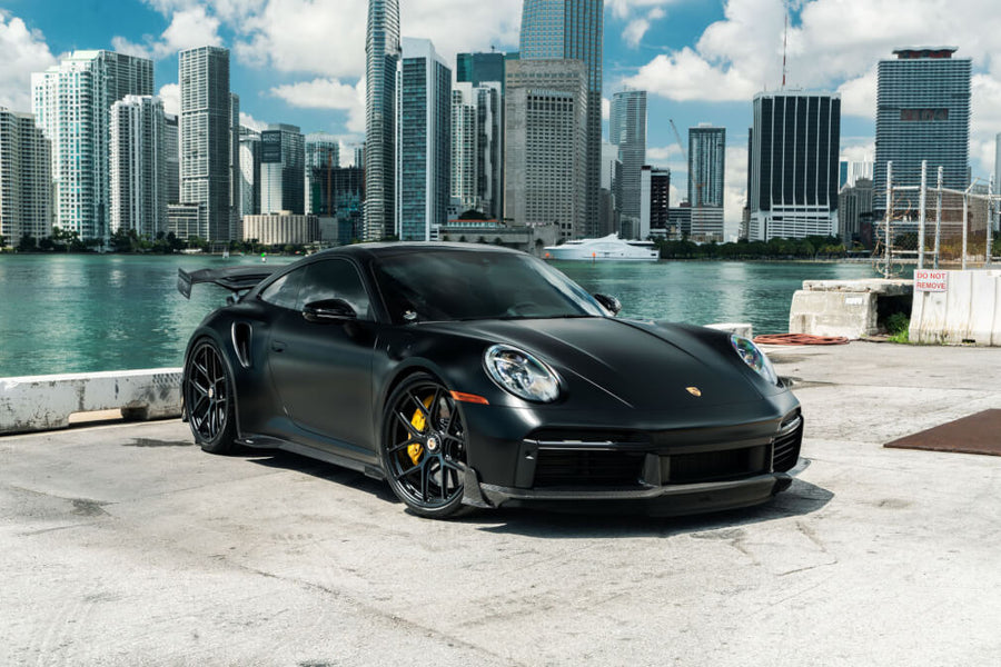 HRE R101 Lightweight forged wheel on Porsche 992 Turbo S Black