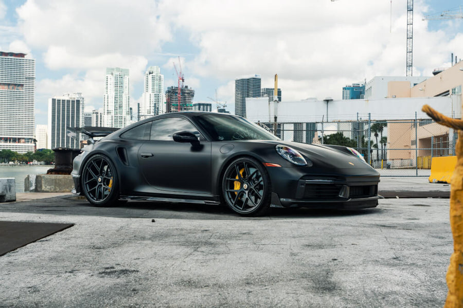 HRE R101 Lightweight forged wheel on Porsche 992 Turbo S Black