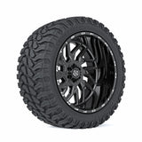 TIS 544BM 20x9 +17mm Gloss Black with Milled Spokes