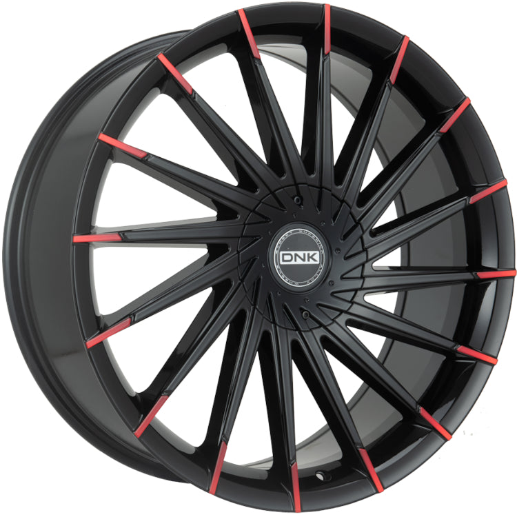 DNK 703 Black Red Machined Wheel