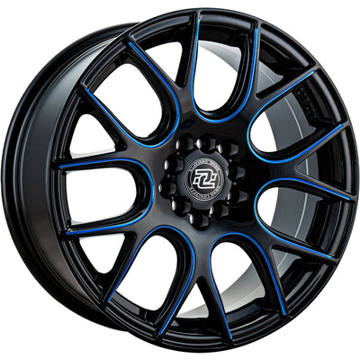 Drag Concepts R15 Black Blue Milled Wheel