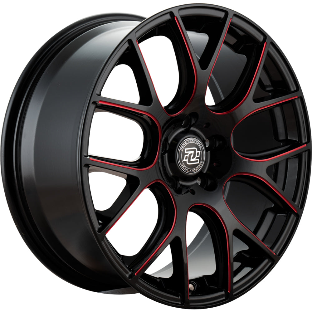 Drag Concepts R15 Black Red Milled Wheel