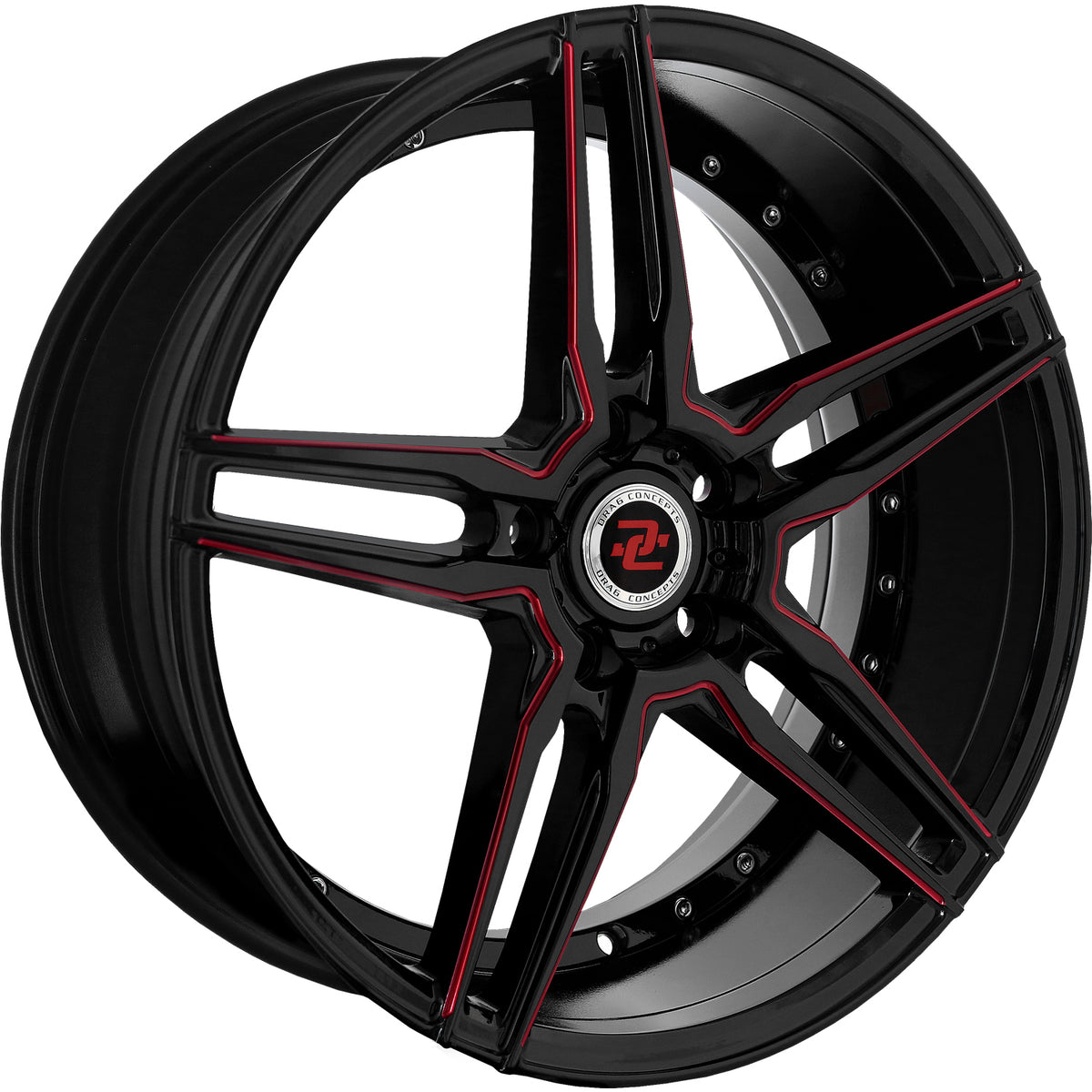 Drag Concepts R33 Black Red Milled Wheel