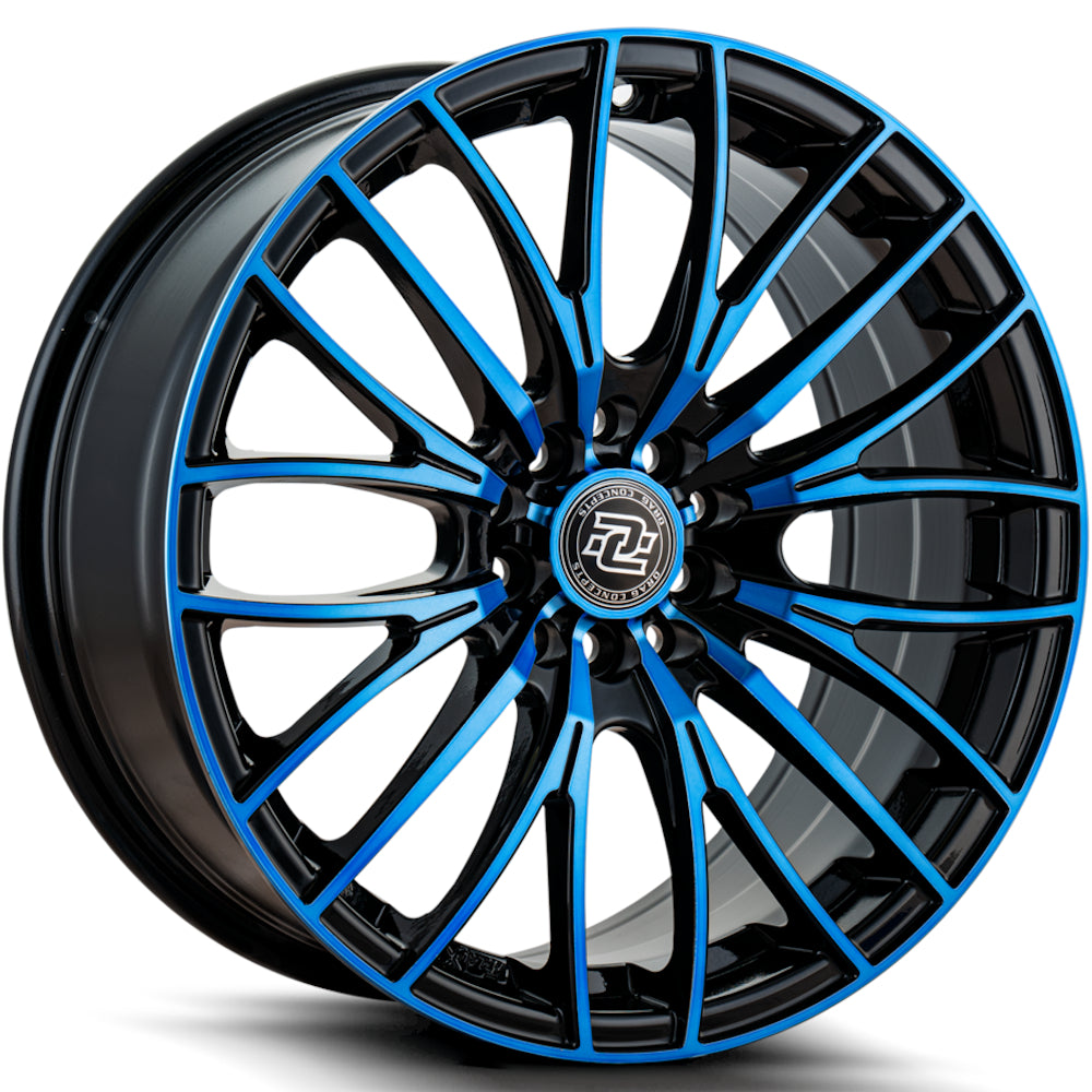 Drag Concepts R37 Black Blue Machined Wheel