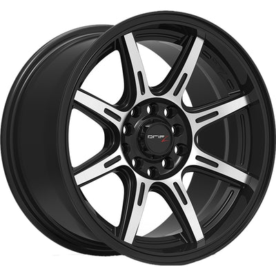Drifz Spec-R Black Machined Wheel
