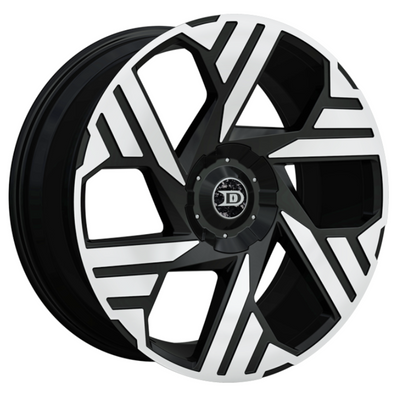 Drastic DS8 Gloss Black with Machined Spoke Faces Wheel