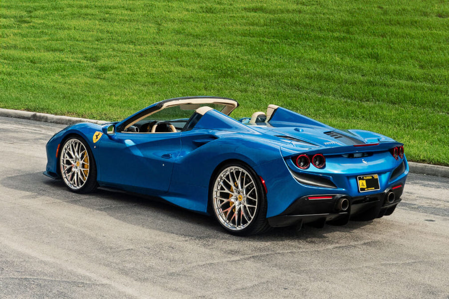 HRE 520M forged wheel on Ferrari F8 Spider BLU Corsa