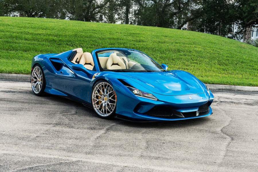 HRE 520M forged wheel on Ferrari F8 Spider BLU Corsa