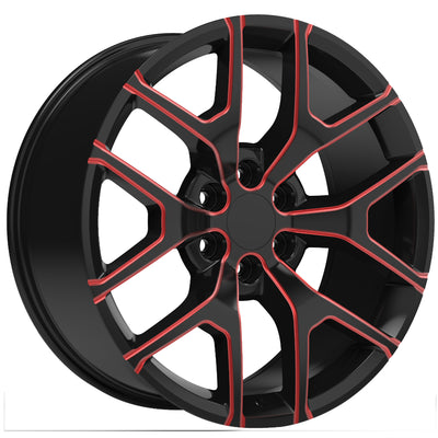Eclipse Replica 288 Black Red Milled Wheel