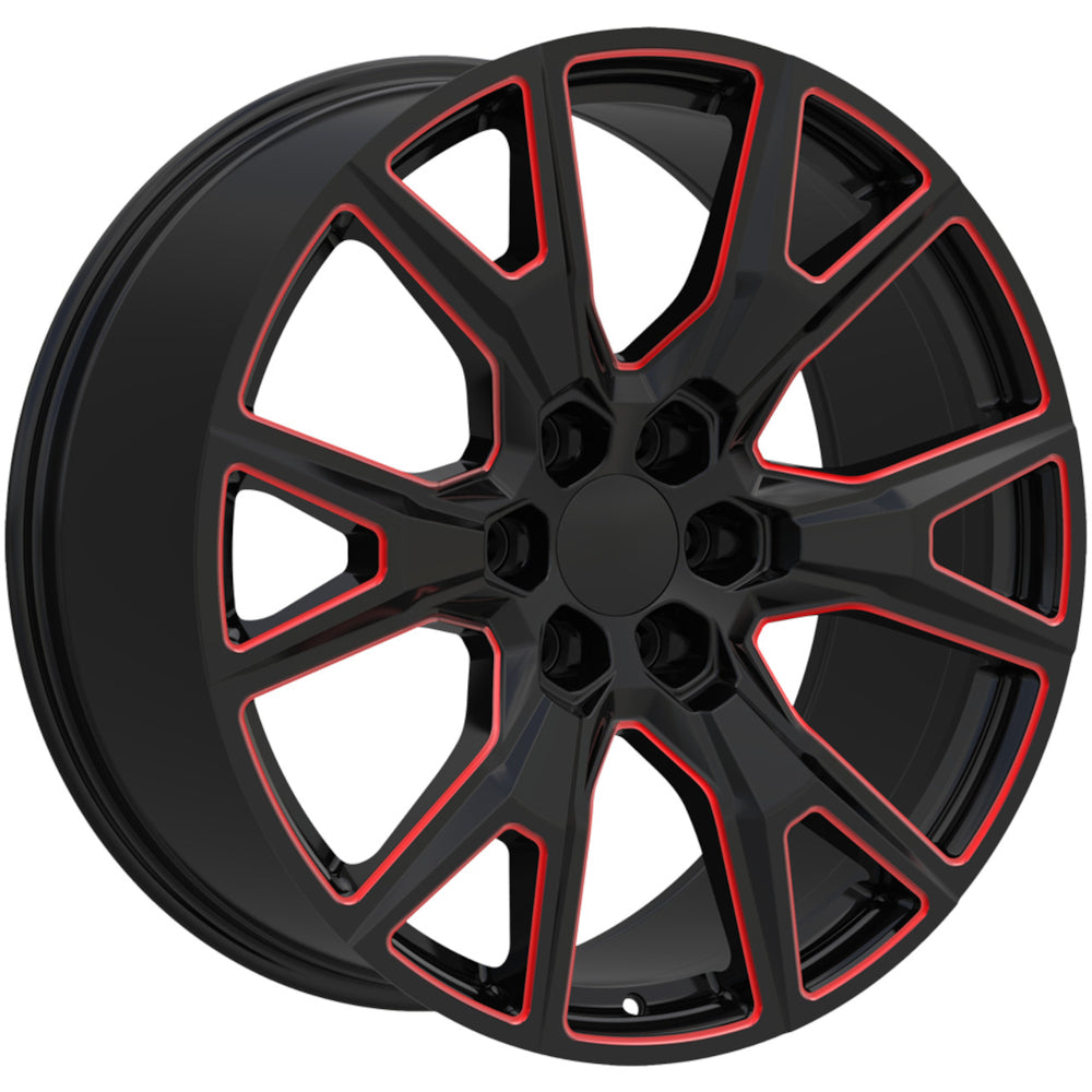 Eclipse Replica 368 Black Red Milled Wheel