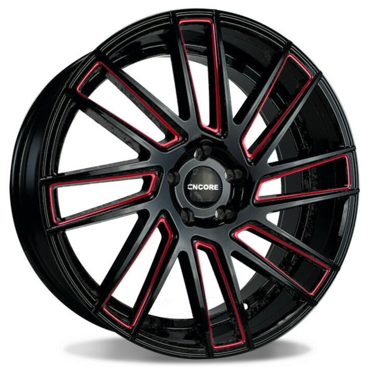 Encore Alloys ENC102 Black Red Milled Wheel
